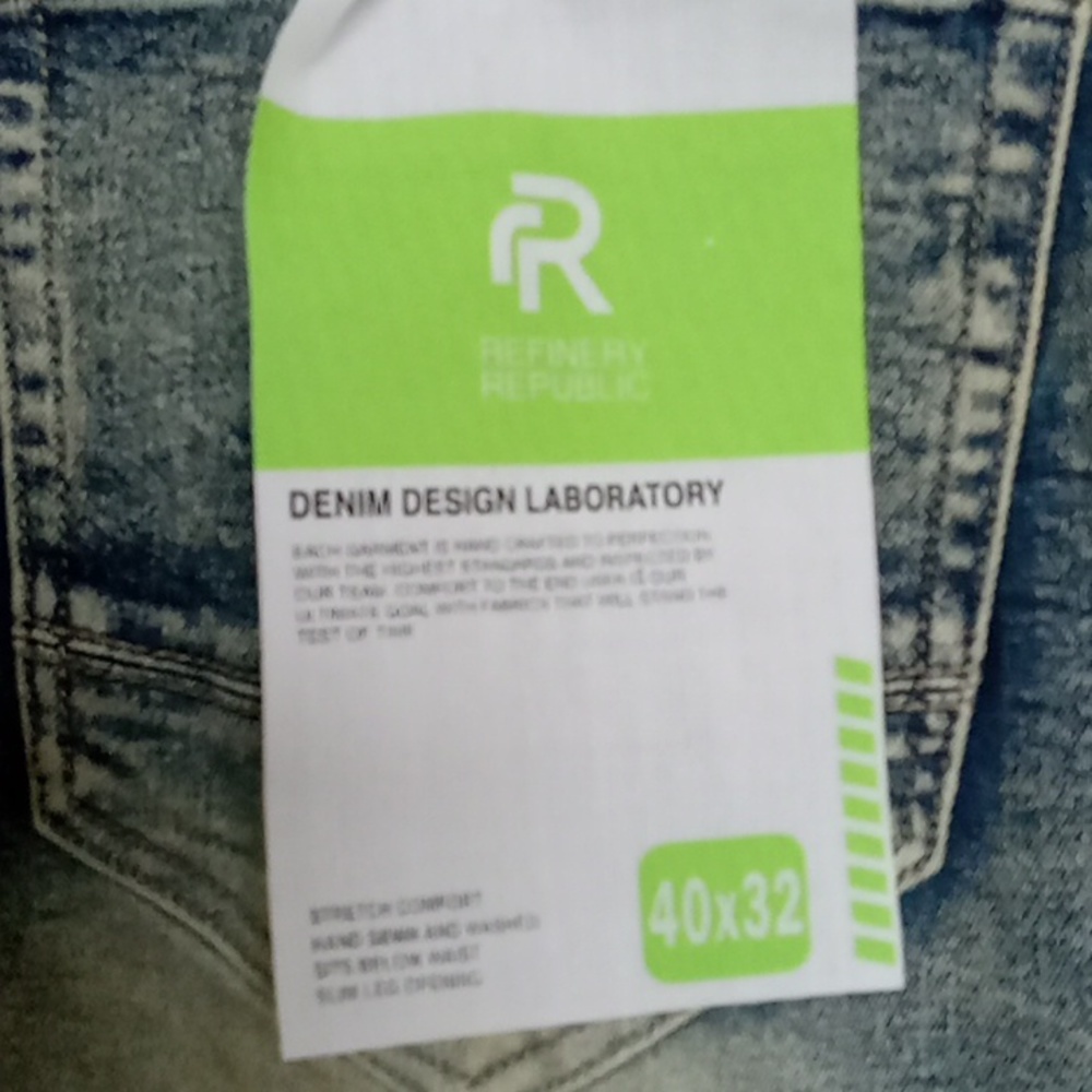40x32  Refinery Republic Denim Jeans Stretch Comfort Slim Leg Opening - Picture 5 of 6